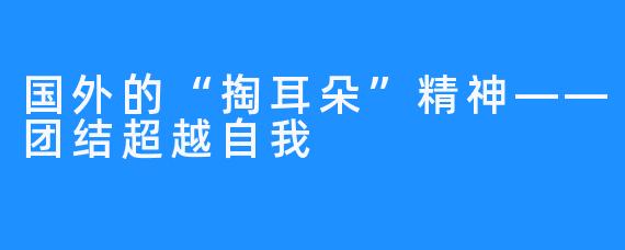 国外的“掏耳朵”精神——团结超越自我