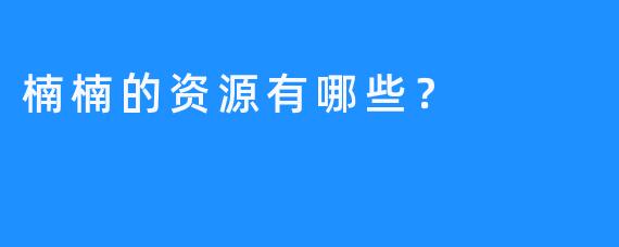 楠楠的资源有哪些？