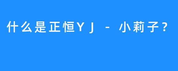 什么是正恒YJ-小莉子？