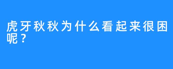 虎牙秋秋为什么看起来很困呢？