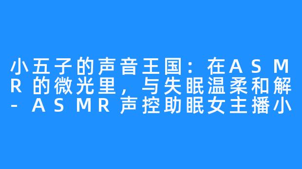 小五子的声音王国：在ASMR的微光里，与失眠温柔和解-ASMR声控助眠女主播小五子