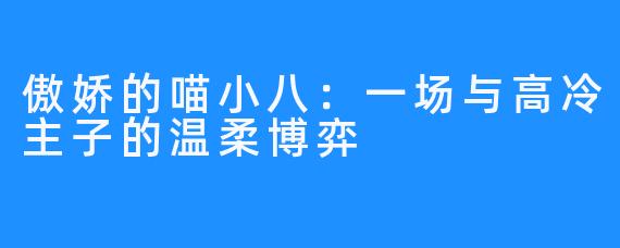 傲娇的喵小八：一场与高冷主子的温柔博弈